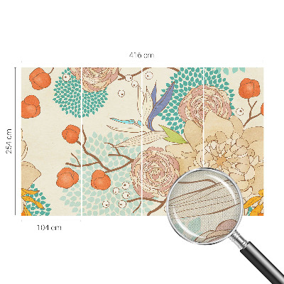 Mural de pared con estampado hermoso Fantasía floral