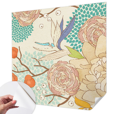 Mural de pared con estampado hermoso Fantasía floral
