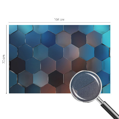 Fotomural decorativo para cabecero de cama con motivo de hexágonos azules
