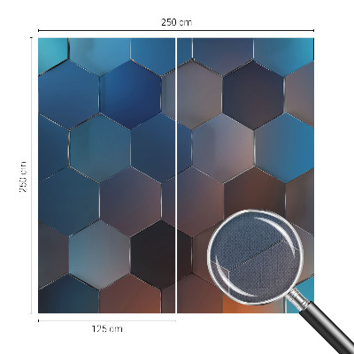 Fotomural decorativo para cabecero de cama con motivo de hexágonos azules