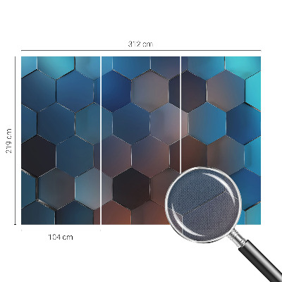 Fotomural decorativo para cabecero de cama hexágonos azules