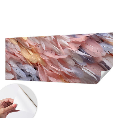 Papel mural texturado decorativo con estampado de plumas en tonos pastel
