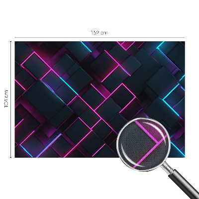 Fotomural decorativo para cabecero de cama con diseño de geometría en tonos neón