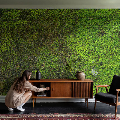Papel mural con patrón decorativo Alfombra verde