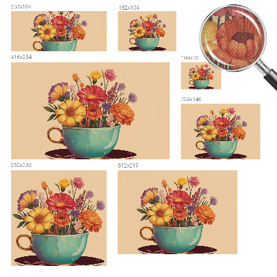 Papel mural con patrón decorativo Un ramo colorido