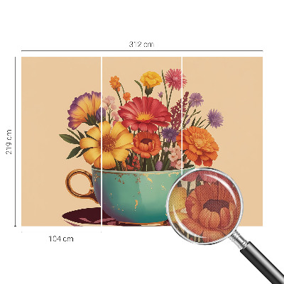 Papel mural con patrón decorativo Un ramo colorido