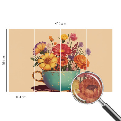 Papel mural con patrón decorativo Un ramo colorido