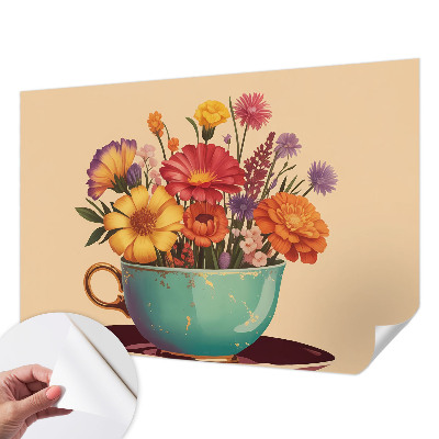 Papel mural con patrón decorativo Un ramo colorido