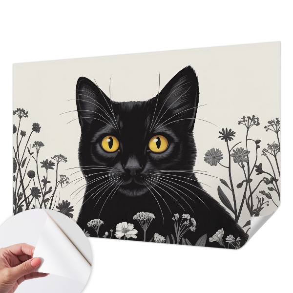Mural de pared con estampado hermoso Flores de gato