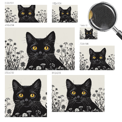 Mural de pared con estampado hermoso Flores de gato