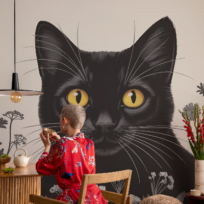 Mural de pared con estampado hermoso Flores de gato