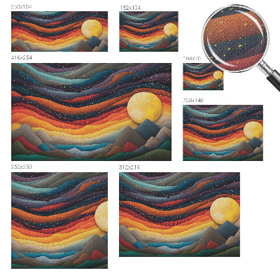 Fotomural decorativo para cabecero de cama Montañas coloridas