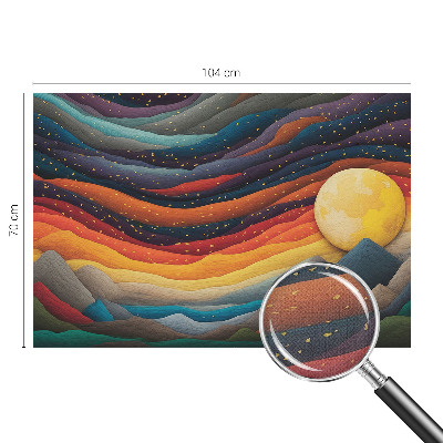 Fotomural decorativo para cabecero de cama Montañas coloridas