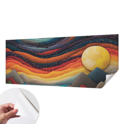 Fotomural decorativo para cabecero de cama Montañas coloridas