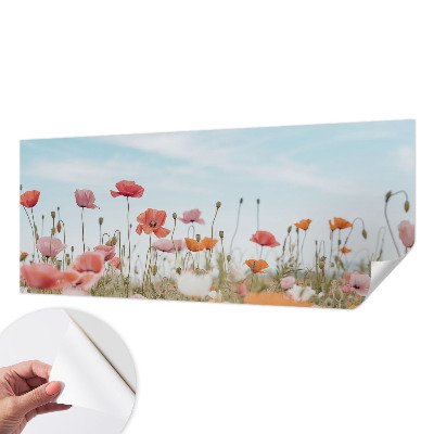 Papel mural texturado decorativo Flores de amapola
