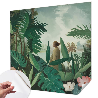 Fotomural decorativo para cabecero de cama Selva exótica