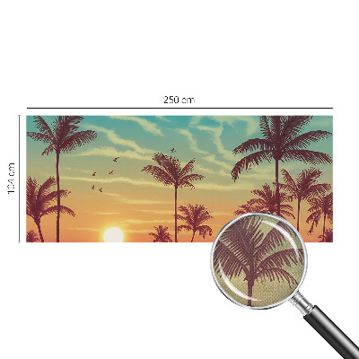 Papel mural con patrón decorativo con un motivo de paisaje tropical