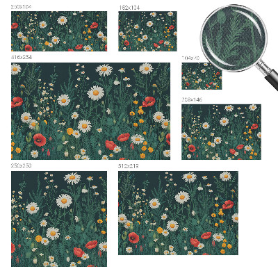 Fotomural decorativo para cabecero de cama con motivos de flores silvestres