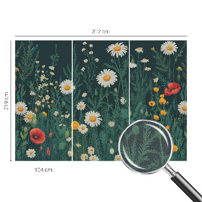 Fotomural decorativo para cabecero de cama con motivos de flores silvestres
