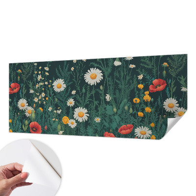 Fotomural decorativo para cabecero de cama con motivos de flores silvestres