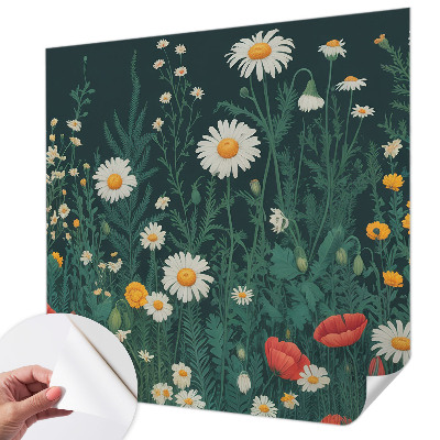 Fotomural decorativo para cabecero de cama con motivos de flores silvestres
