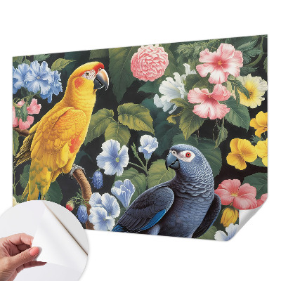 Mural de pared con estampado hermoso Aves exóticas