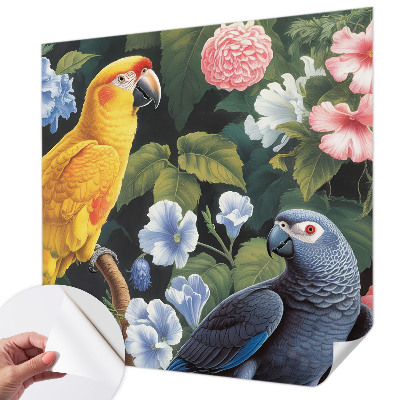 Mural de pared con estampado hermoso Aves exóticas