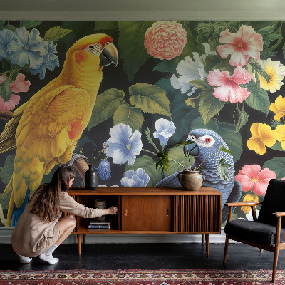 Mural de pared con estampado hermoso Aves exóticas