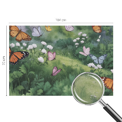 Fotomural decorativo para cabecero de cama Mariposas en el prado