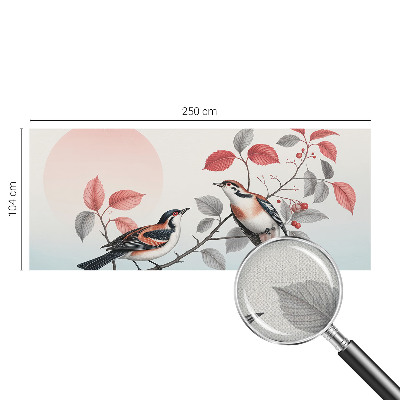 Papel mural texturado decorativo pájaros sentados
