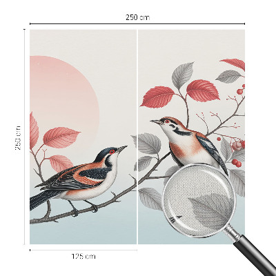 Papel mural texturado decorativo pájaros sentados