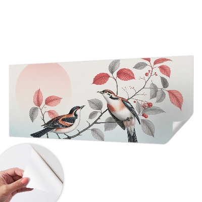 Papel mural texturado decorativo pájaros sentados