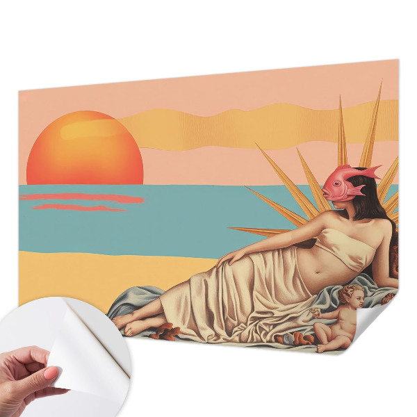 Papel mural con patrón decorativo El Occidente del surrealismo
