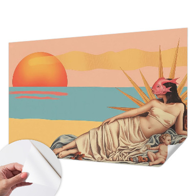 Papel mural con patrón decorativo El Occidente del surrealismo