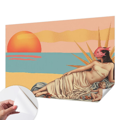 Papel mural con patrón decorativo El Occidente del surrealismo