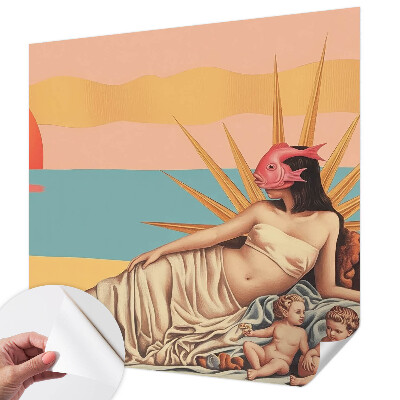 Papel mural con patrón decorativo El Occidente del surrealismo