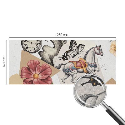 Papel mural texturado decorativo Flores antiguas