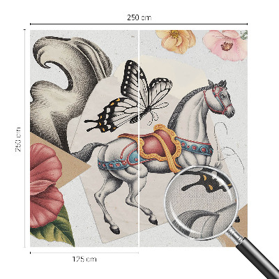 Papel mural texturado decorativo Flores antiguas