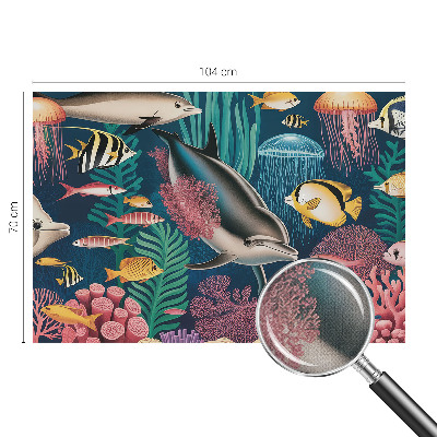 Papel mural con patrón decorativo con diseño de fauna submarina
