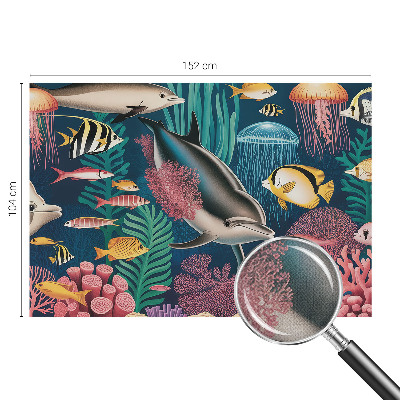 Papel mural con patrón decorativo con diseño de fauna submarina