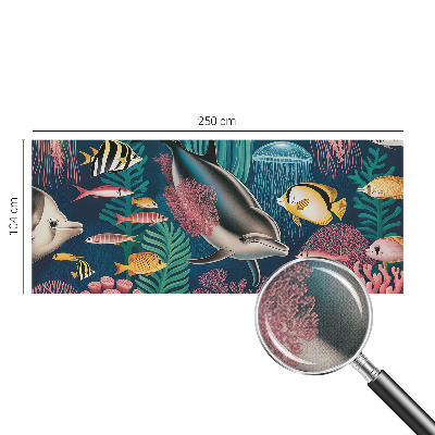 Papel mural con patrón decorativo con diseño de fauna submarina