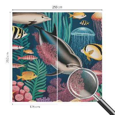 Papel mural con patrón decorativo fauna submarina