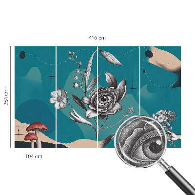 Papel mural texturado decorativo Ojo de flor