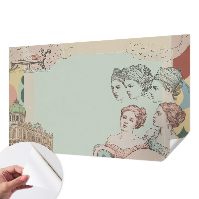 Mural de pared con estampado hermoso Collage clásico