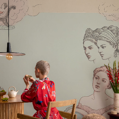Mural de pared con estampado hermoso Collage clásico