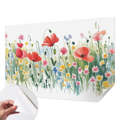 Fotomural decorativo para cabecero de cama con diseño de pradera de verano