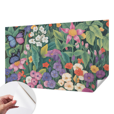 Papel mural con patrón decorativo explosión de flores