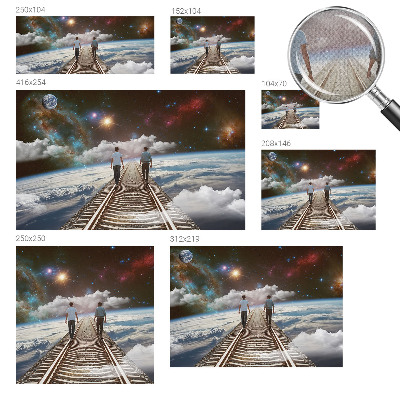 Mural de pared con estampado hermoso Viaje espacial