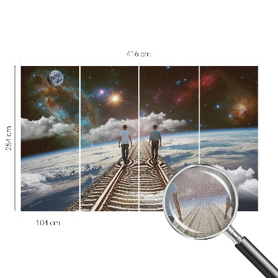 Mural de pared con estampado hermoso Viaje espacial