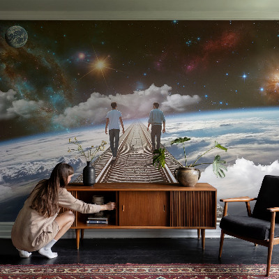 Mural de pared con estampado hermoso Viaje espacial